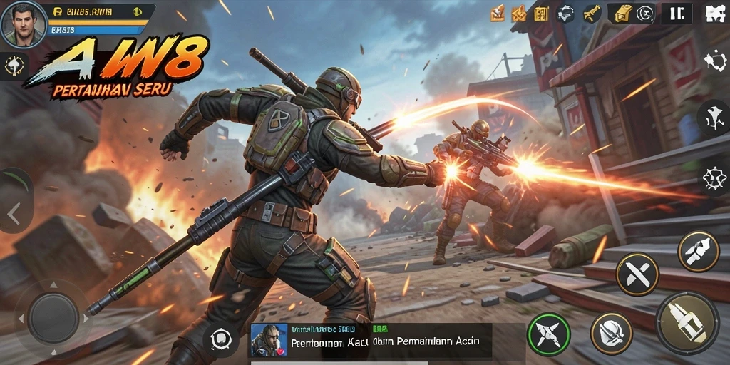 Menampilkan gameplay seru dan mendebarkan dalam AW8.