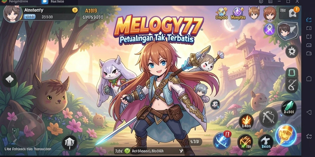 Tampilan menarik gameplay MELODY77 yang penuh aksi Anime.