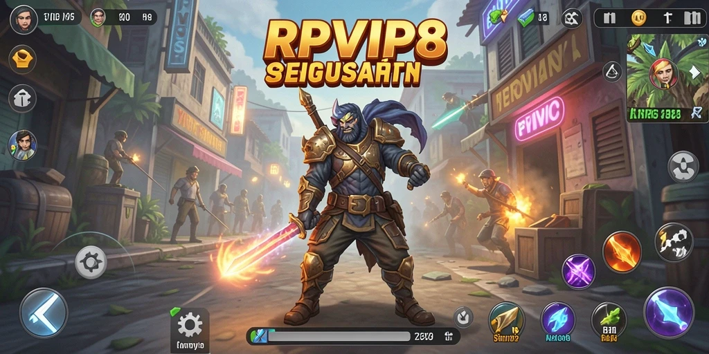 Screenshot RPVIP8 menampilkan aksi seru dalam permainan strategi