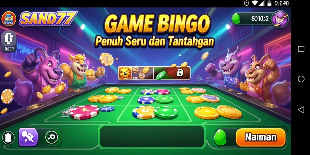 Screenshot gameplay <strong>SAND77</strong> menampilkan keseruan bermain Bingo.